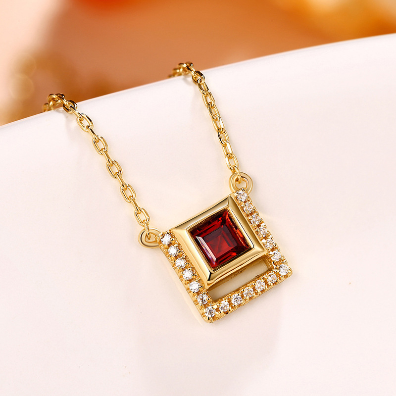 Natural Red Pomegranate Necklace
