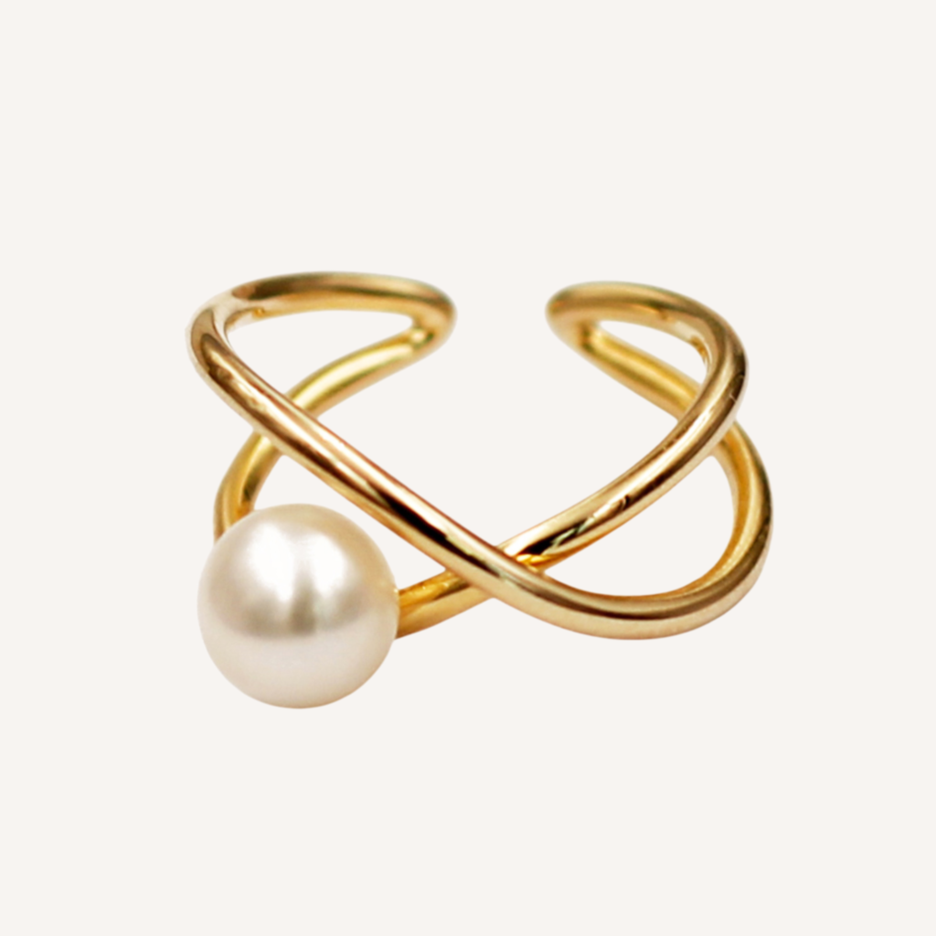 Cross Pearl Ring