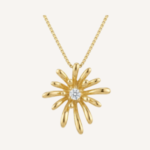 Sunburst Flower Pendant Necklace