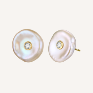 Pearl Shell Disc Earrings