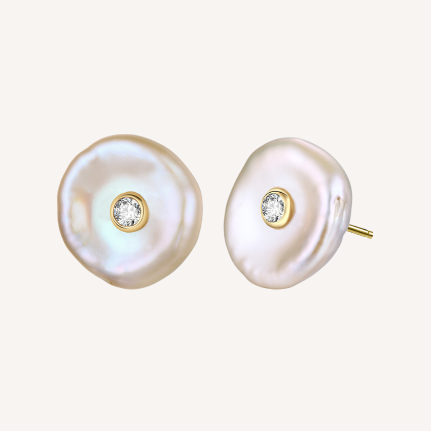 Pearl Shell Disc Earrings