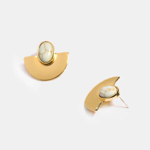 Ivory Arc Stud Earrings